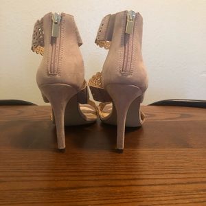 Nude lace heels